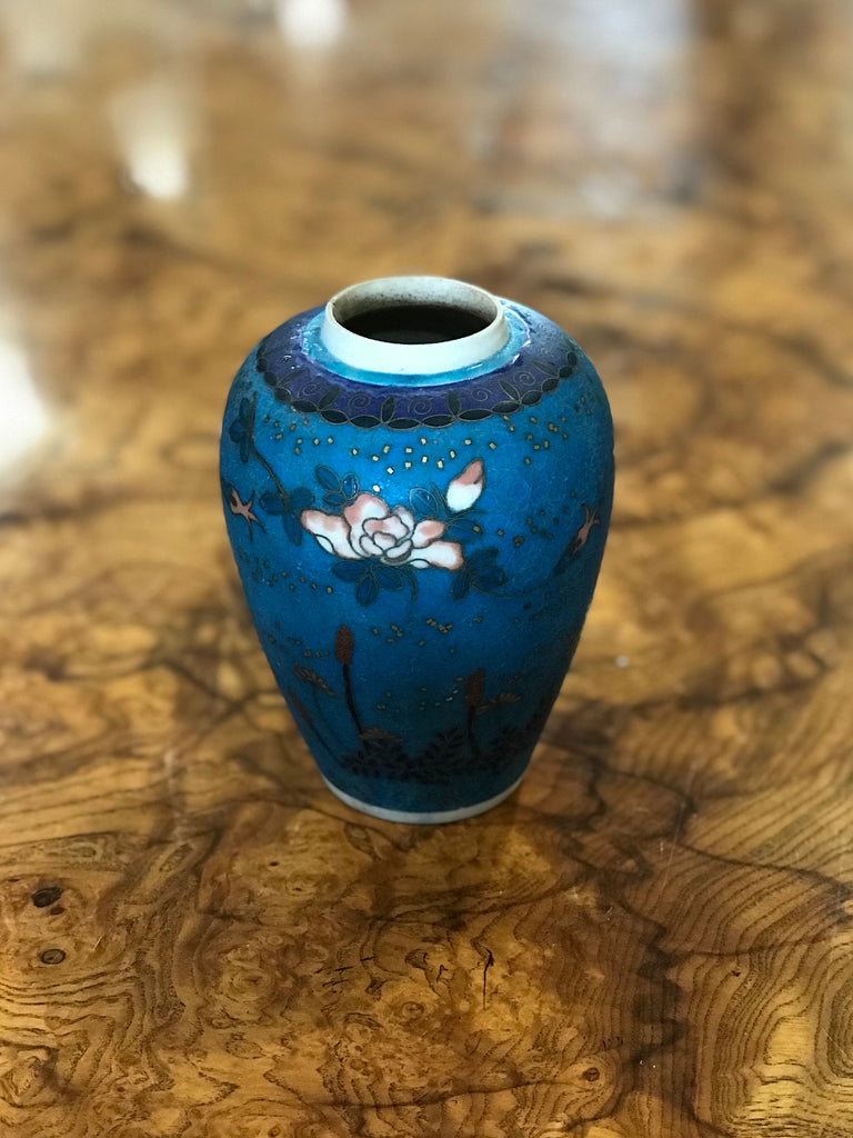 Blue Cloisonné Vase