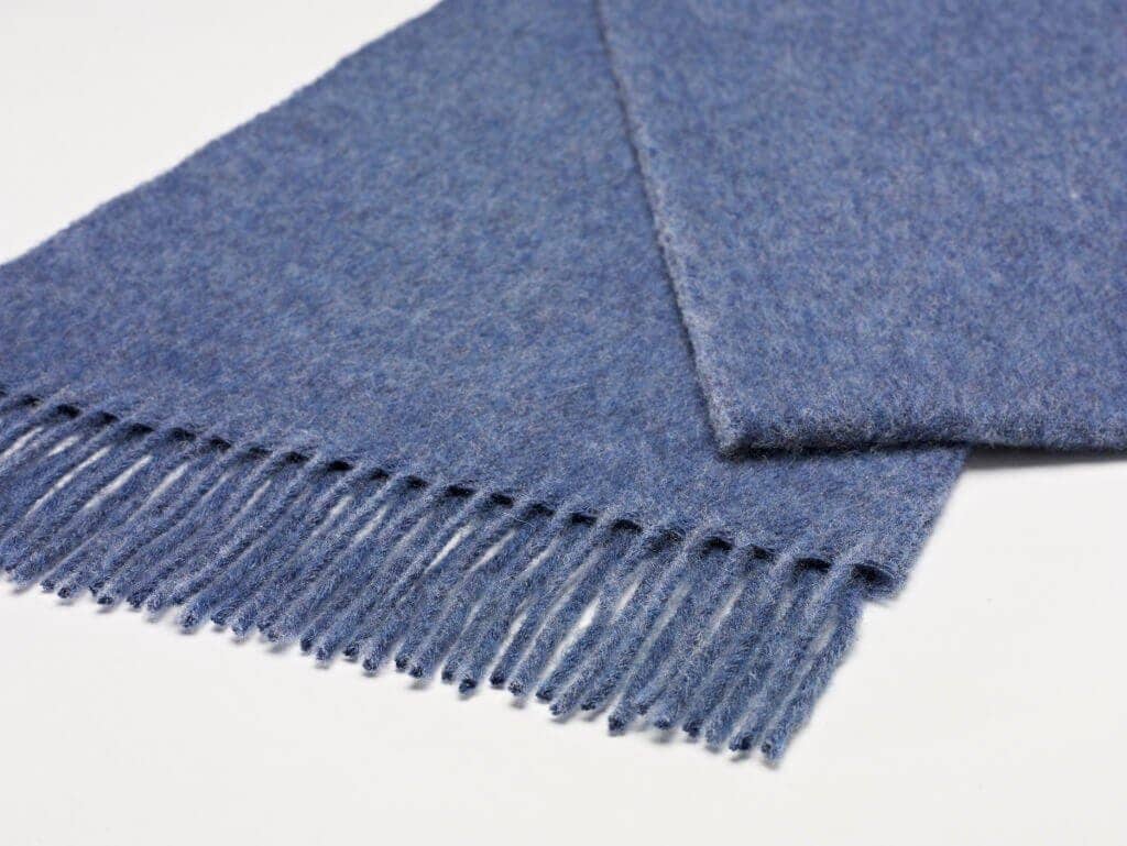 Bronte Moon - Luxury Airforce Blue Merino Lambswool Scarf