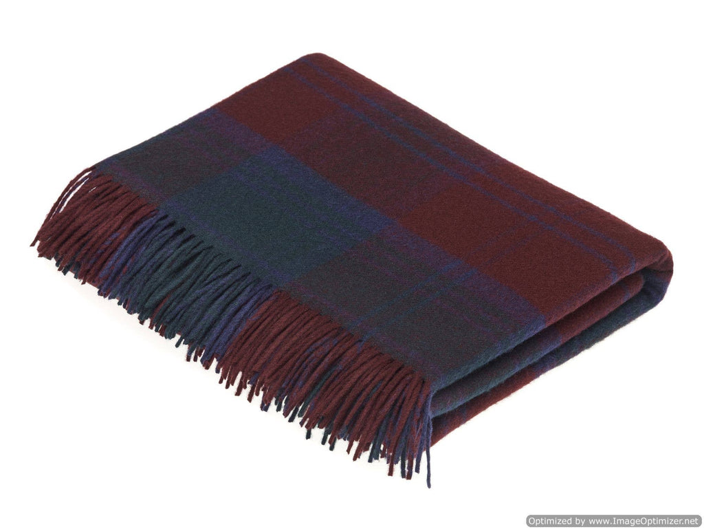 Bronte Moon - Lindsay Tartan - Merino Lambswool Throw/Blanket, Made in UK