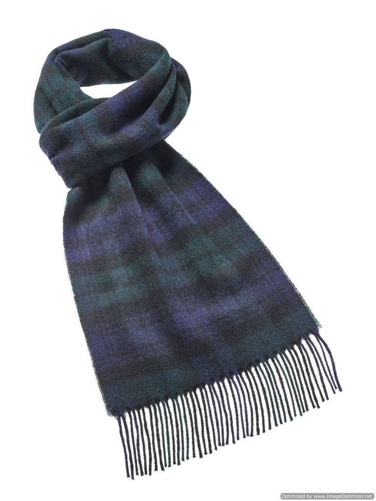 Bronte Moon - Black Watch Tartan Scarf - 100% Merino Lambswool, Made in UK